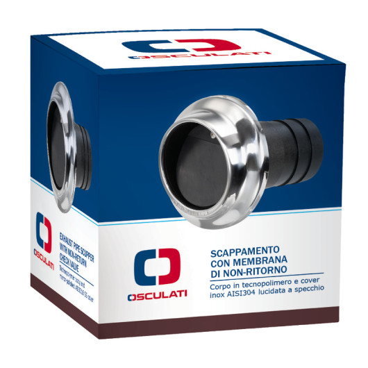 Sortie d’échappement inox et clapet OSCULATI pour bateau moteur inbord – emballage