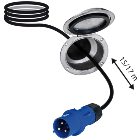 OSCULATI Cruiser | Câble d'alimentation 230 sur enrouleur INOX