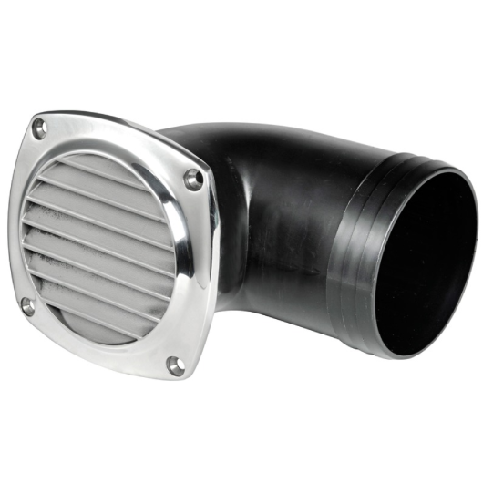 OSCULATI Manchon coudé pivotant | pour gaine ø 79 à 102 : Vu de côté avec grille inox non fournie