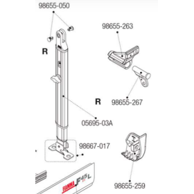 FIAMMA Pièces détachée F45 TI L | Articulation pied droit : vu schéma