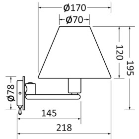 Spot Maia tête de lit articulé laiton chromé FS - éclairage 12/24 V pour bateau et van - visuel