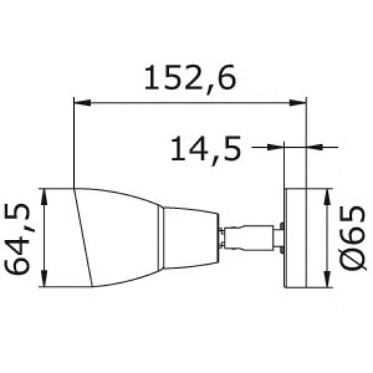 Liseuse LED inox Osculati - éclairage blanc chaud 12/24 V pour bateau et van - schéma