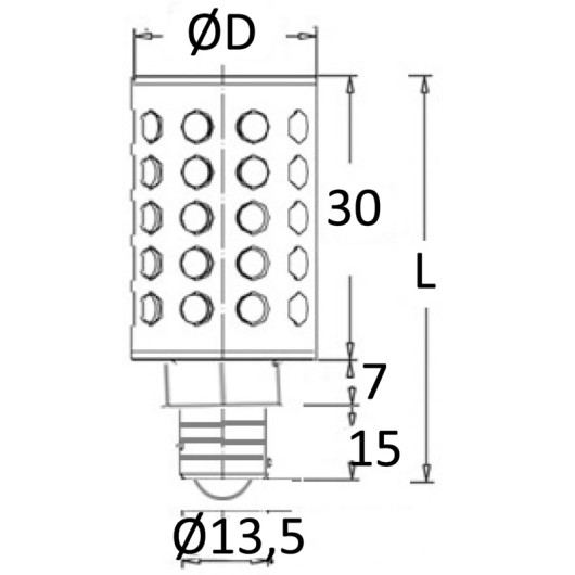 OSCULATI Ampoule LED Culot E14 2,5 W - éclairage bateau, van et fourgon - schéma