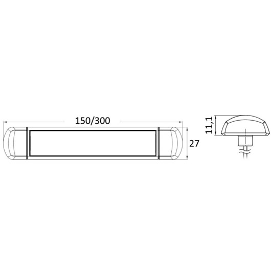 Eclairage fluorescent Osculati - réglette à LED 12 V pour camping-car et bateau - schéma
