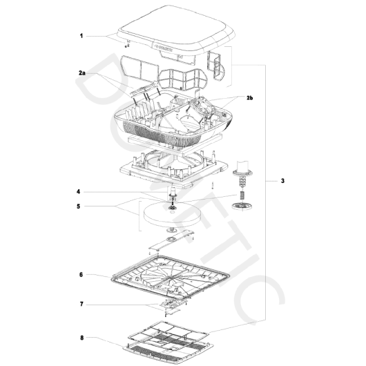 DOMETIC Pièces détachées ACC3100 | ventilation Camping-car sûr vu éclaté général
