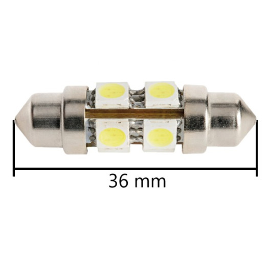 OSCULATI Ampoule navette LED | 36 mm - 8 led - 360° pour éclairage bateau et véhicule : vu côté avec dimension