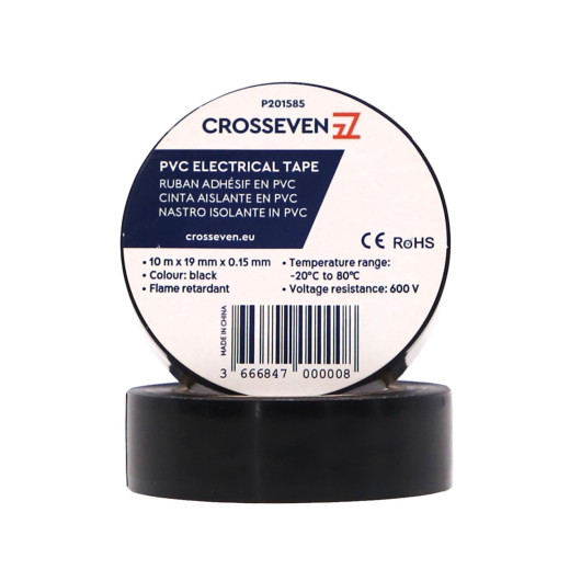 Ruban adhésif Crosseven en PVC 600V | Adhésif | Noir