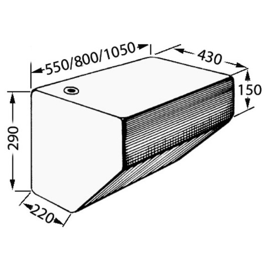 Réservoir rigide eau potable forme effilée pour bateau | Stockage hygiénique et compact sur la coque | dimensions