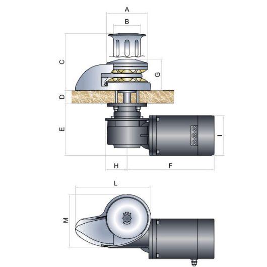 Guindeau CLS 500W 12V Italwinch | Guindeau électrique pour bateau de plaisance à voile ou moteur