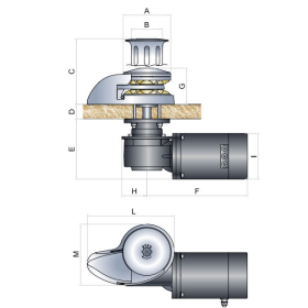 Guindeau CLS 700 W sans poupée 12V Italwinch | Guindeau électrique pour bateau, voilier de croisière