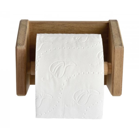Support papier toilette teck ARC - accessoire sanitaire bateau, camping-car et van - face