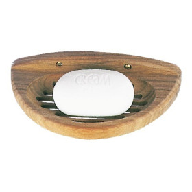 Porte-savon teck coquille ARC - accessoire salle de bain bateau, fourgon et van - visuel