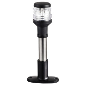 Hampe Compacte inox 20 cm feu blanc 360° Osculati | Feux de navigation pour bateau moteur ou voilier | Noir