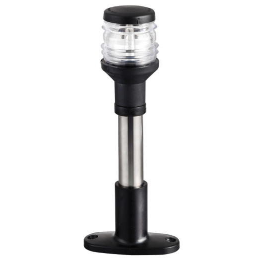 Hampe Compacte inox 20 cm feu blanc 360° Osculati | Feux de navigation pour bateau moteur ou voilier | Noir