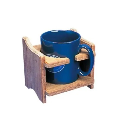 Porte-tasse ou canette en teck Arc Marine - support mural pour la cuisine du bateau - 1 tasse