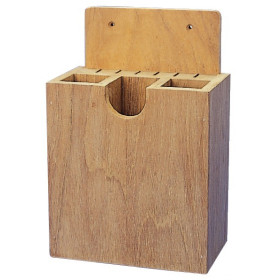 Porte-couverts en teck ARC Marine - rangement mural bateau et fourgon - rempli