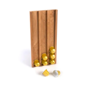 Porte-capsules en teck ARC Marine - rangement mural bateau et fourgon