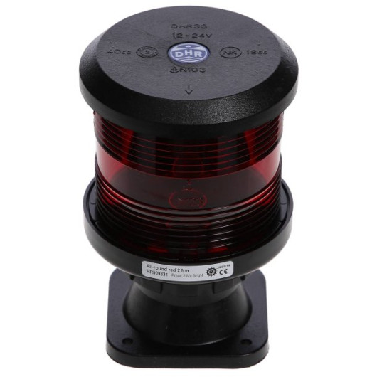 Feux de navigation - 20 m 24V DHR35 | Feux de navigation pour bateaux professionnels de moins de 20m | rouge 360 sur base