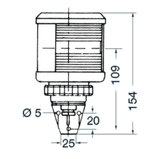 Feux de navigation - 20 m 24V DHR35 | Feux de navigation pour bateaux professionnels de moins de 20m | dimensions étrier
