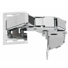 DECMO Charnière de meuble | acier nickelé Charnière de meuble acier nickelé DECMO | Fixation de porte pour camping-car, bateau et fourgon