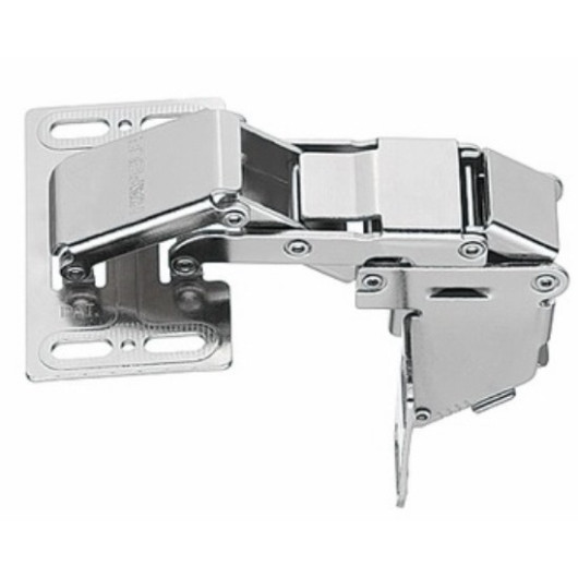 Charnière de meuble acier nickelé DECMO | Fixation de porte pour camping-car, bateau et fourgon