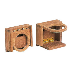 Porte-verres mural pliable ARC MARINE en teck – support pour boissons à bord de bateau, van ou camping-car