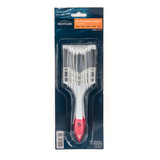 Kit pinceaux à laquer Yachtcare 5 ou 10 pièces | Outils d'application et carénages | 5 pièces