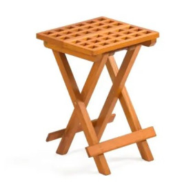 Tabouret pliant en teck ARC Marine | mobilier compact bateau, van, camping-car