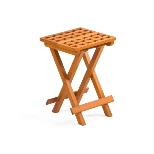 Tabouret pliant en teck ARC Marine | mobilier compact bateau, van, camping-car