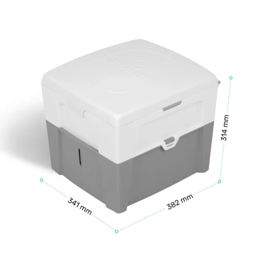 Toilettes sèches TROBOLO WandaGO compactes et autonomes pour van aménagé et camping-car - dimensions