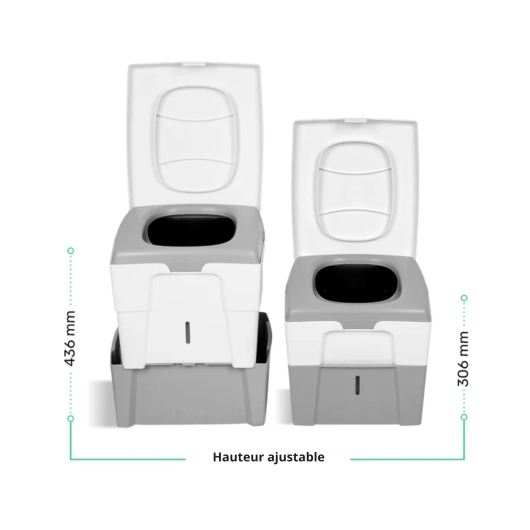 Toilettes sèches TROBOLO WandaGO compactes et autonomes pour van aménagé et camping-car - assise réglable