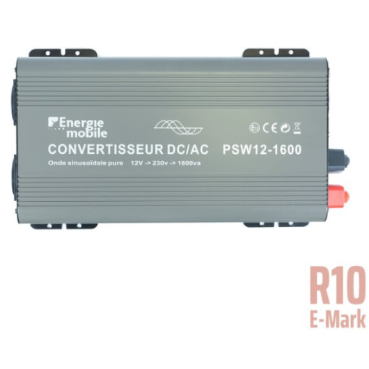 Convertisseur sinusoïdal DC-AC PSW-V2 1600 Va Energie Mobile | électricité en van, bateau, camping-car | certifié R10