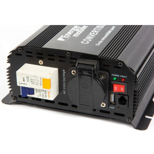 Convertisseur pur sinus PSW DIF-V2 700 Va Energie Mobile - 12V DC vers 230V AC pour van, bateau et camping-car | façade