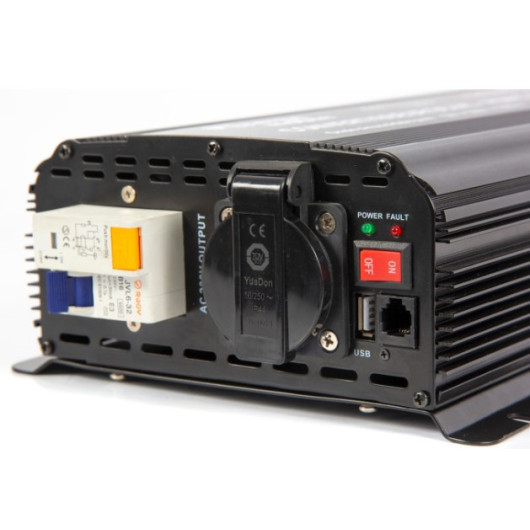 Convertisseur sinusoïdal PSW DIF-V2 1600 Va Energie Mobile | 12V DC vers 230V AC van, bateau et camping-car | différentiel
