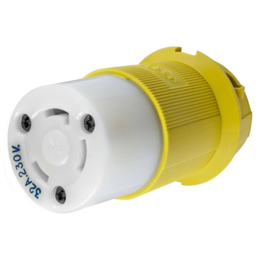 Fiche femelle 32A Hubbel - Prise de quai bateau Twist and Lock