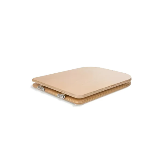 Siège de toilette avec couvercle en bois Trobolo - accessoire pour toilettes sèches - dos