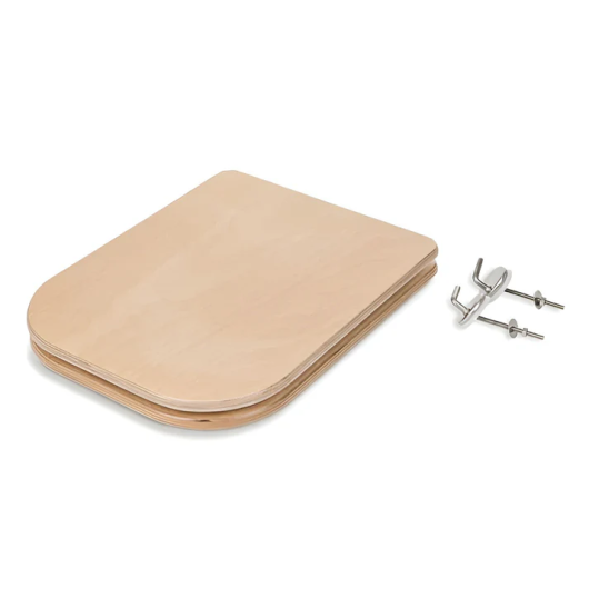 Siège de toilette avec couvercle en bois Trobolo - accessoire pour toilettes sèches - élégant