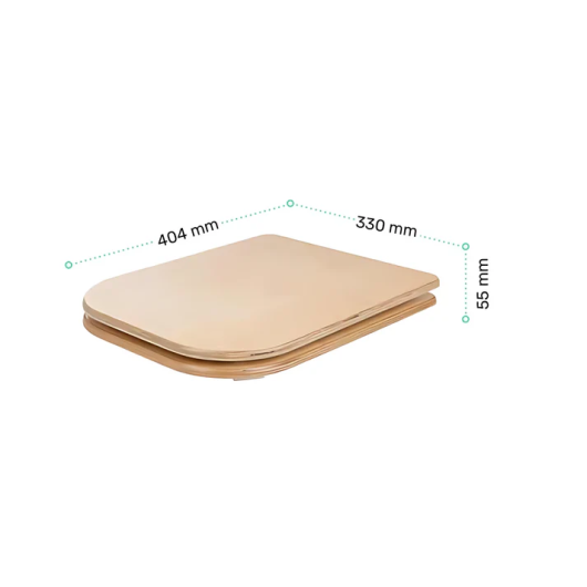 Siège de toilette avec couvercle en bois Trobolo - accessoire pour toilettes sèches - dimensions