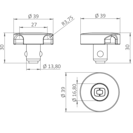 Attache rapide pour pont de bateau OSCULATI Rapid Lock - Cadène & pontet - dimensions