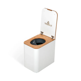 SilvaBlœm Trobolo - Toilette sèche moderne en bois pour van, fourgon et tiny house - blanc