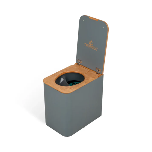 SilvaBlœm Trobolo - Toilette sèche moderne en bois pour van, fourgon et tiny house - gris