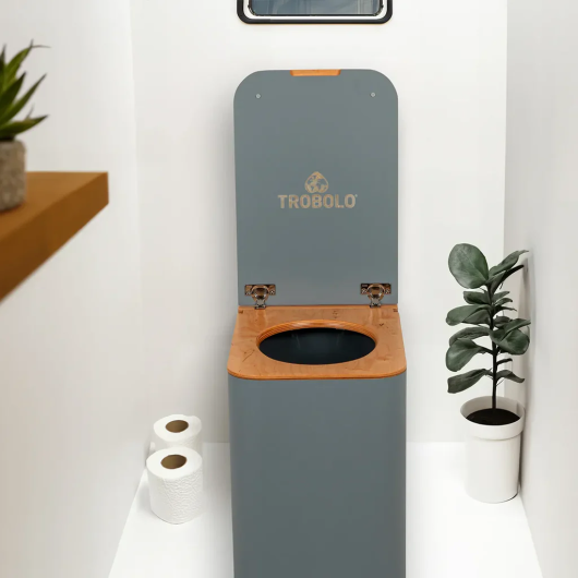 SilvaBlœm Trobolo - Toilette sèche moderne en bois pour van, fourgon et tiny house - gris