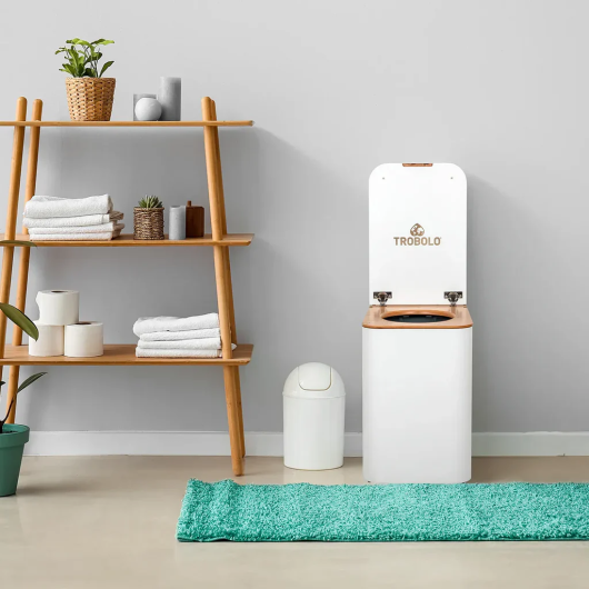 SilvaBlœm Trobolo - Toilette sèche moderne en bois pour van, fourgon et tiny house - blanc