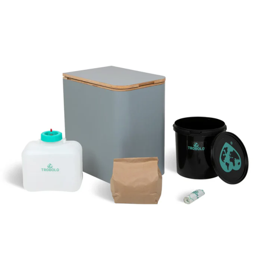 SilvaBlœm Trobolo - Toilette sèche moderne en bois pour van, fourgon et tiny house - gris