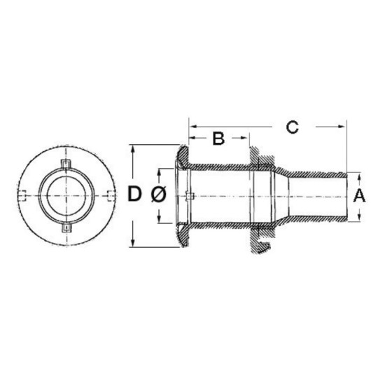 Passe-coque laiton chromé 15 mm Osculati | Passe coque & passe cloison | équipements nautiques bateau dimensions