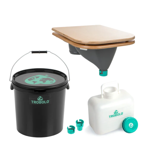 Kit DIY avec siège en bois Trobolo - Toilettes sèches à séparation pour van, fourgon
