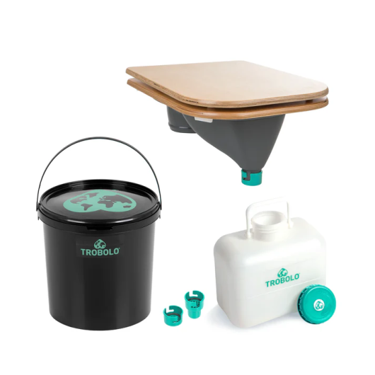 Kit DIY avec siège en bois Trobolo - Toilettes sèches à séparation pour van, fourgon