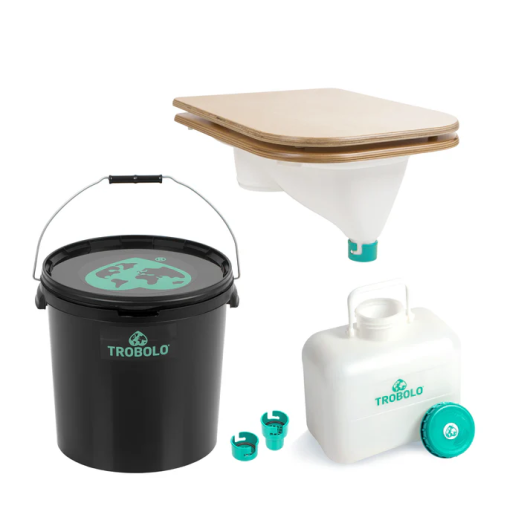 Kit DIY avec siège en bois Trobolo - Toilettes sèches à séparation pour van, fourgon