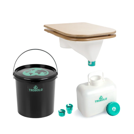 Kit DIY avec siège en bois Trobolo - Toilettes sèches à séparation pour van, fourgon