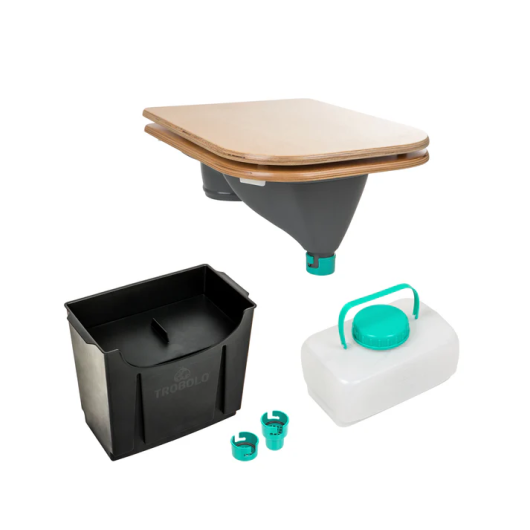 Kit DIY avec siège en bois Trobolo - Toilettes sèches à séparation pour van, fourgon